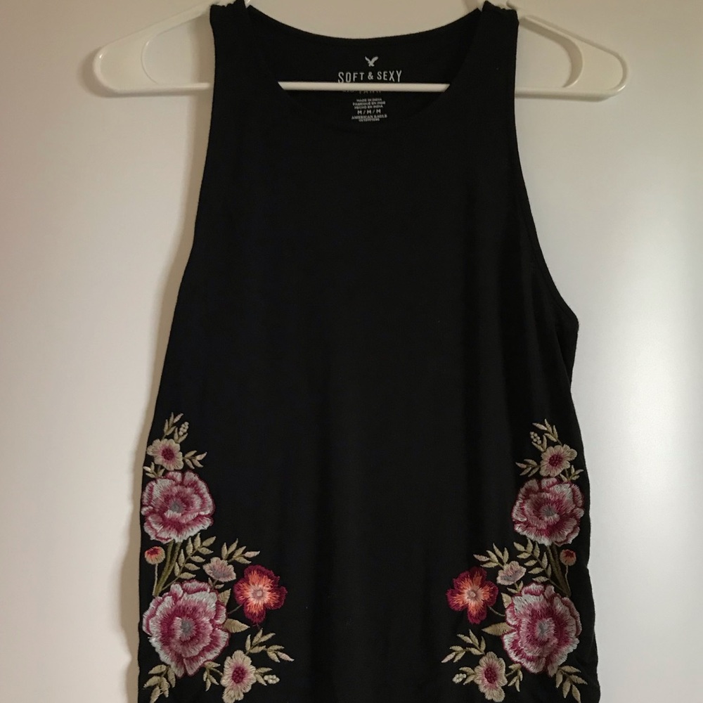 American Eagle Floral Embroidered Tank